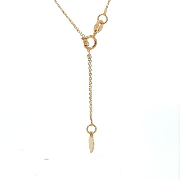 18K Gold Necklace Chain Wish Cubic Zirconia 17 inches 1 inch extension 2.43 gram - Picture 2 of 6